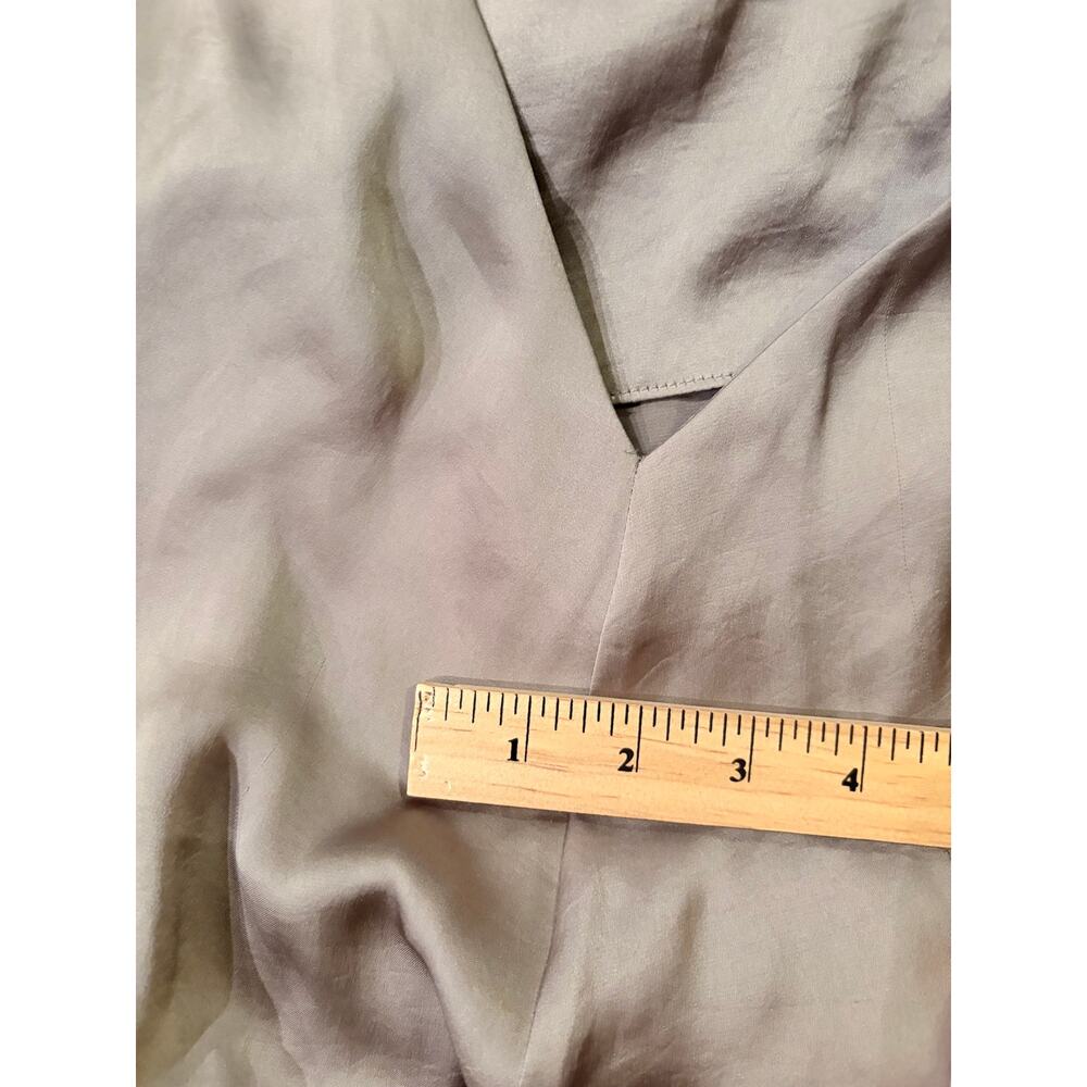 AllSaints Haze Dress Gray Satin Midi Asymmetrical Hem Japanese Cloth US 4 - Picture 6 of 12